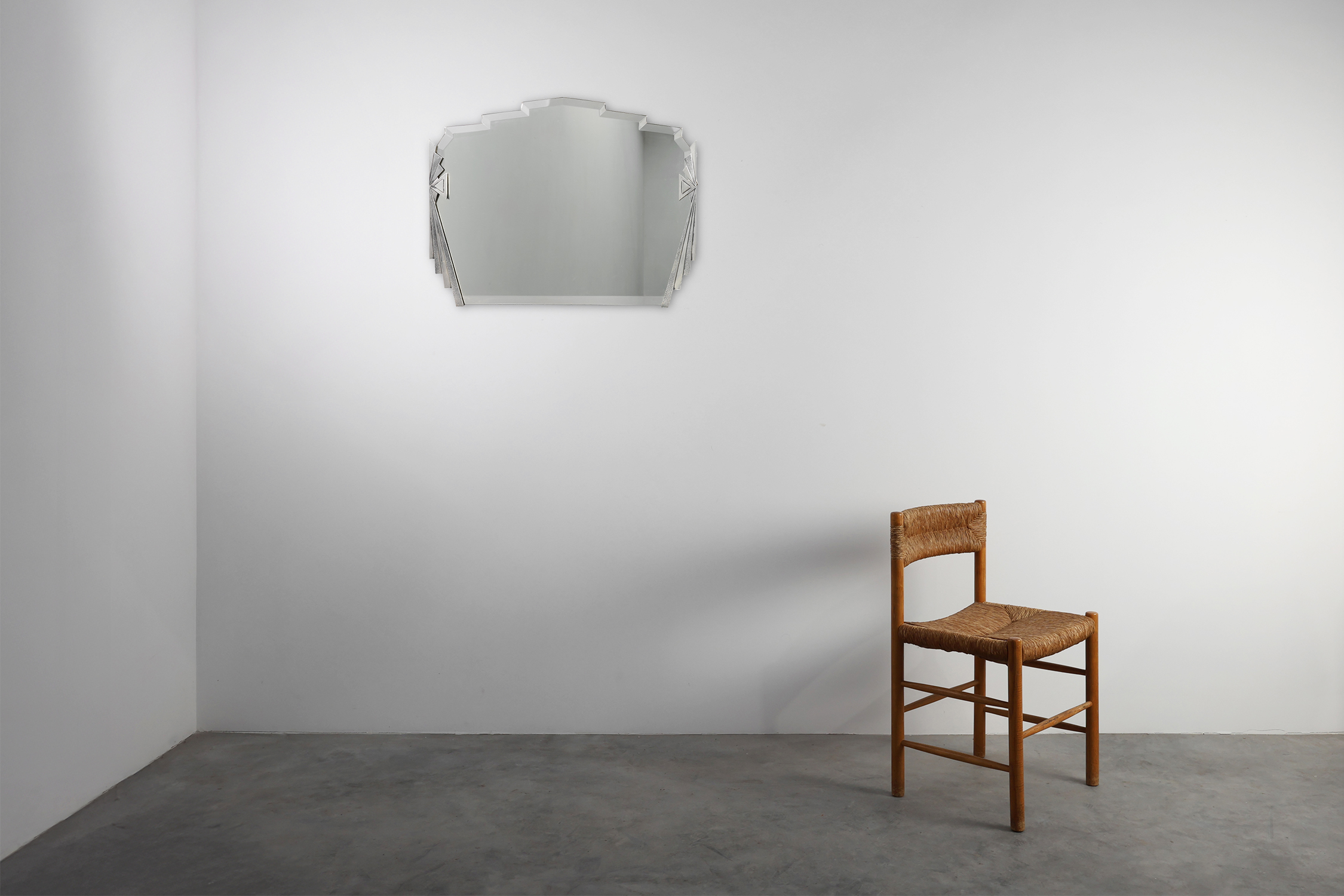 Art Deco Wall Mirror with Emiel Matthijssens Label, Belgium ca. 1920thumbnail